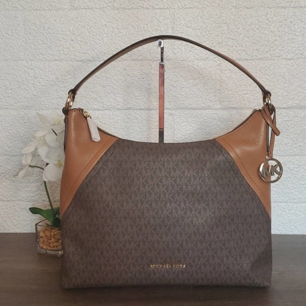 Michael KORS Aria Shoulder Bag Signature Brown NWT